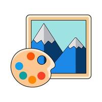 illustration of Canvas and Paint Palette vector