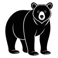 Stylized Black Silhouette of a Bear with Powerful Build vector