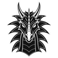 Flat Black Dragon Head Silhouette for Powerful Brand Identity vector