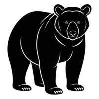 Simple Black Silhouette of a Bear Illustration vector