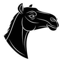 Minimalist Camel Head Silhouette in Clean Black Style vector