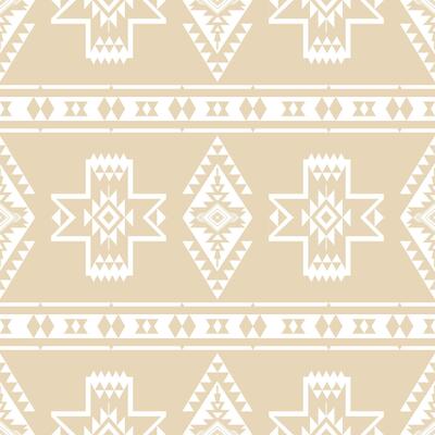 Beige color Native American pattern. Modern aztec southwestern Navajo geometric shape seamless pattern. Ethnic geometric pattern use for fabric, textile, home decoration elements, upholstery.