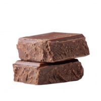 Delicious chocolate bars stacked on top of each other, showcasing a rich texture and inviting appearance, perfect for enticing dessert lovers and chocolate enthusiasts. png