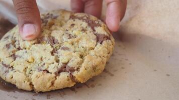 Delicious homemade cookie fresh out of the oven video