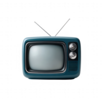 Vintage television set with antennas, showcasing a classic design. Perfect for retro-themed projects and showcasing nostalgia in media and entertainment contexts. png