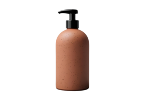 Terracotta Soap Refill Bottle on Modern Grey Speckled Countertop. png