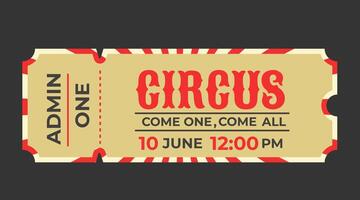 Circus ticket. This invitation to the festival and ticket to the retro carnival is available in a single printable template vector