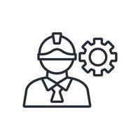 engineers icons stroke linear style vector