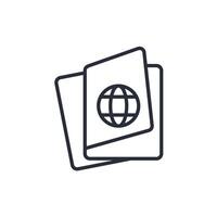 passport line icons vector