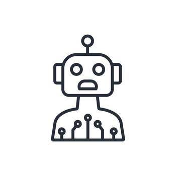 robótica íconos carrera lineal vector