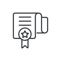 certificate line icons vector