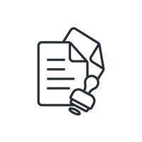 stamp document line icons vector
