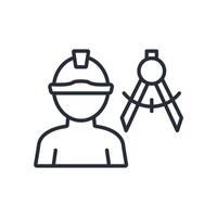 architects icons stroke linear vector