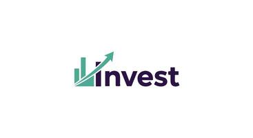 Minimalist Invest Logo with Upward Arrow and Graph Elements in Dark Blue and Green vector