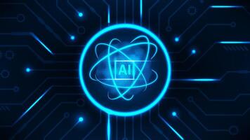 Artificial intelligence innovation conncept system line circuit board with dark blue vector