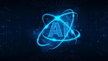 Artificial intelligence abstract digital tech circuit innovation conncept. Futuristic blue background vector