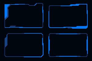 HUD element futuristic digital interface contol panel. Blue frame technology vector
