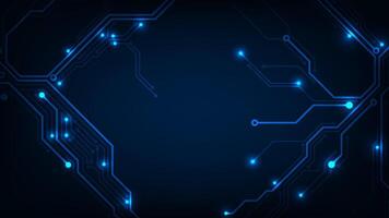 Technology circuit board blue innovation concept on dark background vector