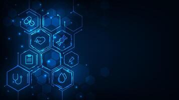 medical concept design hexagones frame geometric bacground vector