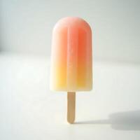Enjoying a Popsicle Treat in Summer Colors on White photo