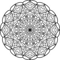 Intricate Black and White Mandala Design for Coloring Pages, Meditation, and Decorative Projects vector