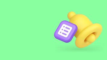 Time management deadline reminder announcement ring bell notification copy space banner vector