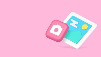 Photo picture image camera multimedia content button copy space banner vector