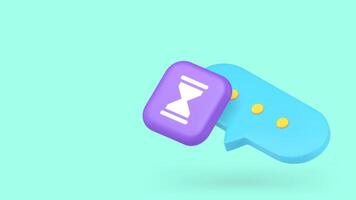 Speech bubble dialogue chat typing time counting message deadline countdown copy space banner vector