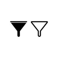Filter Icon Set Silhouette and Outline vector