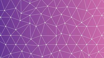 Purple geometric network, white lines and dots, modern polygonal mesh, abstract digital background vector
