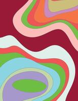 Retro wavy contour pattern, colorful landform layers, bold graphic art, playful and trendy contemporary wallpaper vector