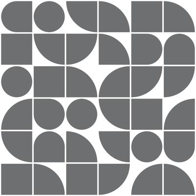 Simple gray blocks, circles, semi-circles, squares, contemporary wallpaper, clean and elegant design