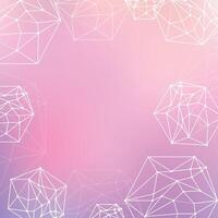 Geometric polyhedron shapes, airy mesh, stylish digital frame, contemporary pastel background, minimal decor vector