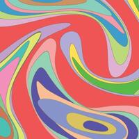 Colorful 70s style spiral, dynamic flowing shapes, groovy digital art, playful and energetic seamless wallpaper vector