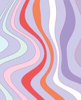 Colorful flowing lines, retro inspired, vibrant wallpaper, dynamic and playful, stylish contemporary background vector