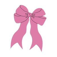 A lovely pink bow adorned with ribbons, perfect for various decorative uses and occasions vector