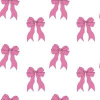 Seamless pattern background featuring ribbons and bows in a coquette, girlish style. Perfect for prints, greeting cards, banners, web design, wrapping paper, fashion textiles, wallpapers, and covers. vector