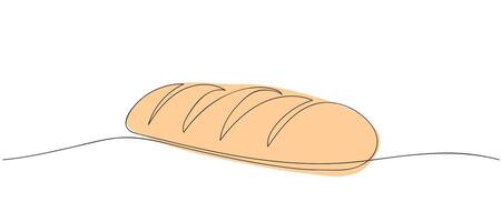Freshly baked artisan bread resting on a countertop displaying simple curves and an inviting color vector