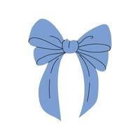 Elegant blue bow with flowing ribbon for creative projects and decorations vector