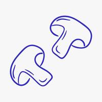 Two stylized mushrooms in simple outline design appealing for culinary or nature-themed projects vector