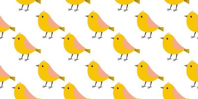 Colorful pattern of cheerful birds creating a playful and lively atmosphere in design elements vector