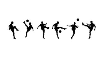Dynamic Silhouettes of Soccer Players in Action A Dramatic and Energetic Display of Football Skills vector