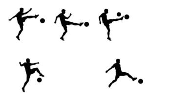 Dynamic Soccer Player Silhouettes Powerful Kicks and Ball Control in Action - Professional digital artwork with vibrant colors and detailed composition vector