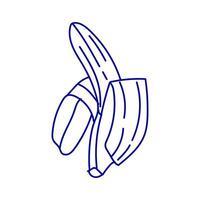 Drawing of a banana in a minimalist style showcasing its curved shape and smooth texture with simple lines vector