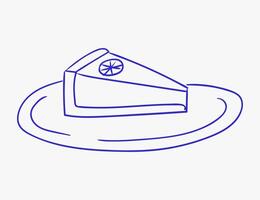 Slice of creamy lemon cheesecake on a decorative plate served in a bright setting during afternoon tea vector