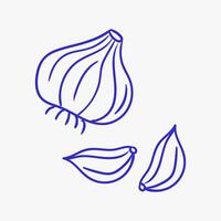 Illustrative outline of garlic bulb and cloves on a simple background showcasing the essence of cooking ingredients vector