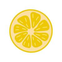 Bright yellow lemon slice showcasing juicy segments and vibrant colors against a white background vector