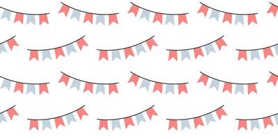 Colorful bunting decorations create a festive atmosphere for a celebration or event on a white background vector