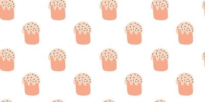 Easter cake pattern on a white background. Easter background in pastel colors. vector