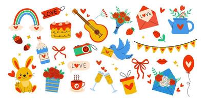 Valentine's day set illustration. Set of elements for design. vector